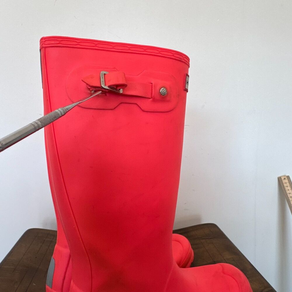 Hunter Original Tall Rain Boots Neon Pink Womens Size 6 edgy bright - Picture 8 of 13